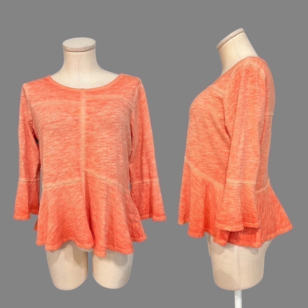 AKEMI + KIN for Anthropologie salmon color flouncy top